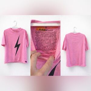 Aviator Nation Pink Lightning Bolt Tee